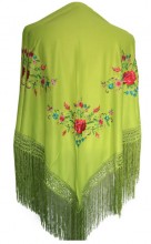 Flamenco Shawl Green flowers