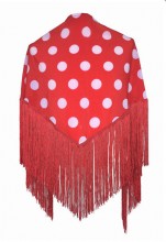 Flamenco Shawl Red White dots