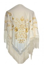 Flamenco Shawl off white gold Large