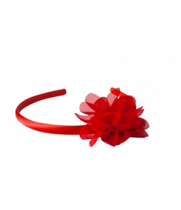 Headband with red flower